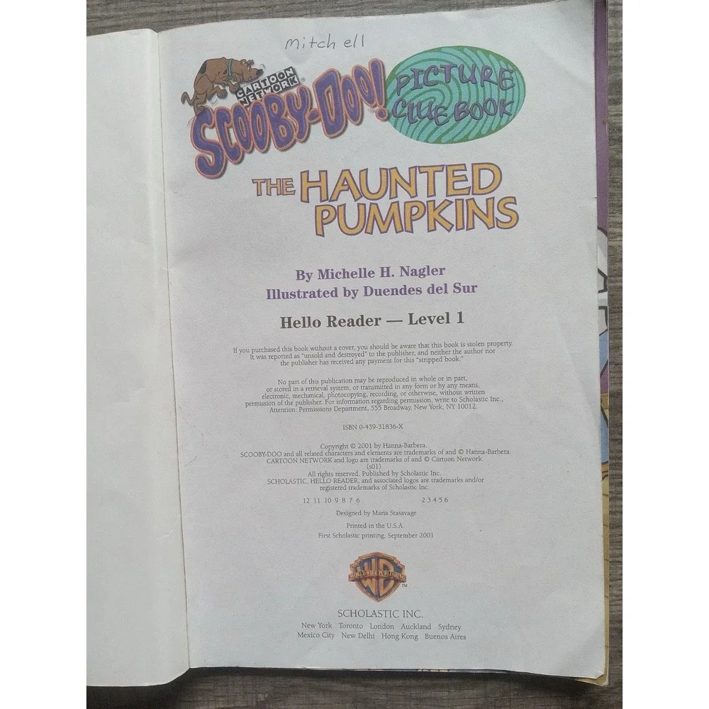BOOK SCooby Doo Picture Clue Book‎ The HAUNTED PUMPKINS paperback